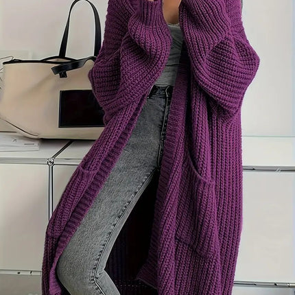 Versatile long-sleeve knitted cardigan