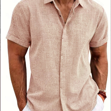 Beach oversized men's short-sleeved shirt