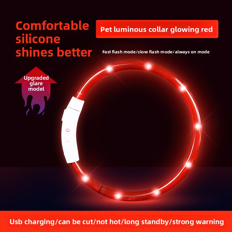 Dog and cat glow-in-the-dark collars