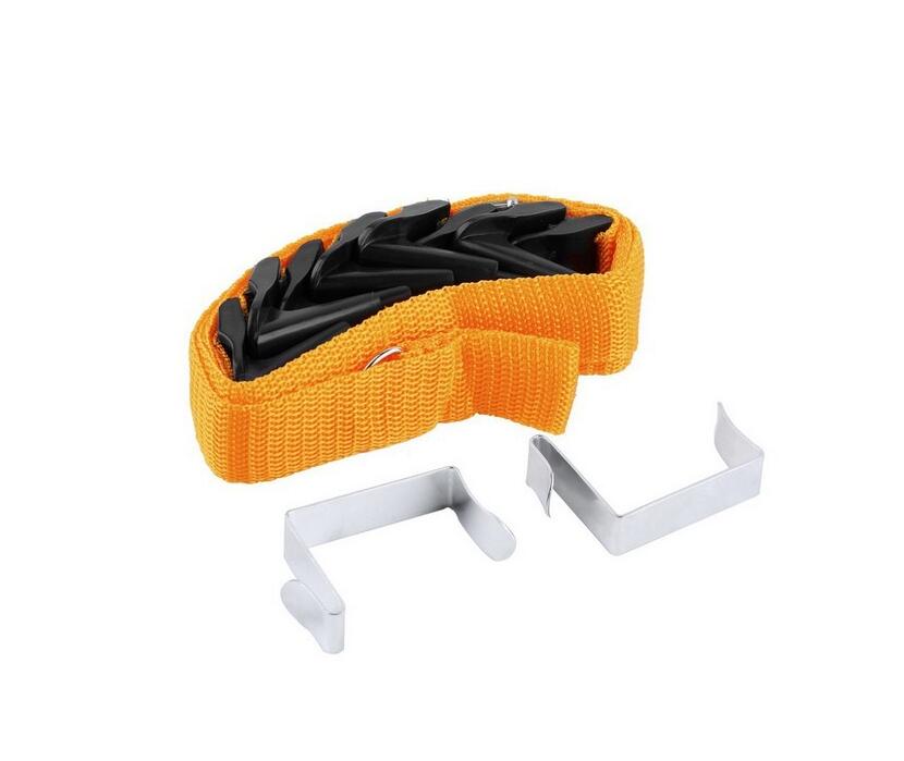 خطاف باب متعدد الاستخدامات قابل للتعديل بدون مسامير، مزود بخطاف وحامل معاطف، يُعلق خلف الباب.