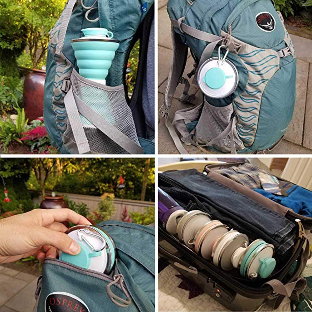 زجاجة ماء سيليكون سعة 500 مل، قابلة للطي، مانعة للتسرب، محمولة، مناسبة للرياضة والسفر، مثالية للرحلات الخارجية، الصالات الرياضية، المشي لمسافات طويلة، قابلة لإعادة الاستخدام، أدوات مطبخ.