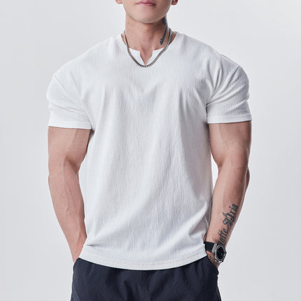 High-Quality Texture Cuff Sleeve T-Shirt for Men