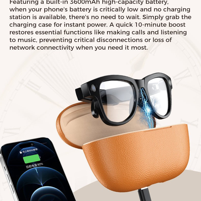 Smart glasses with a charging case