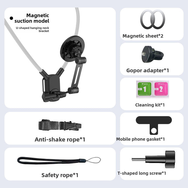 Neck Mount Magnetic Holder for Action Camera and Phone