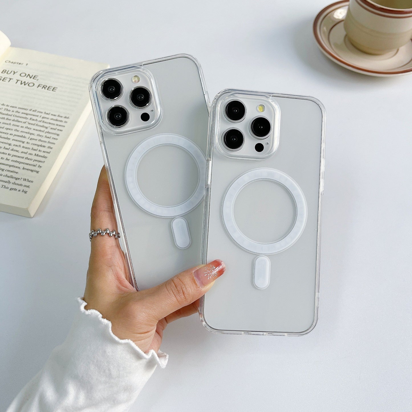 Magnetic Suction Phone Case Transparent Protective Cover