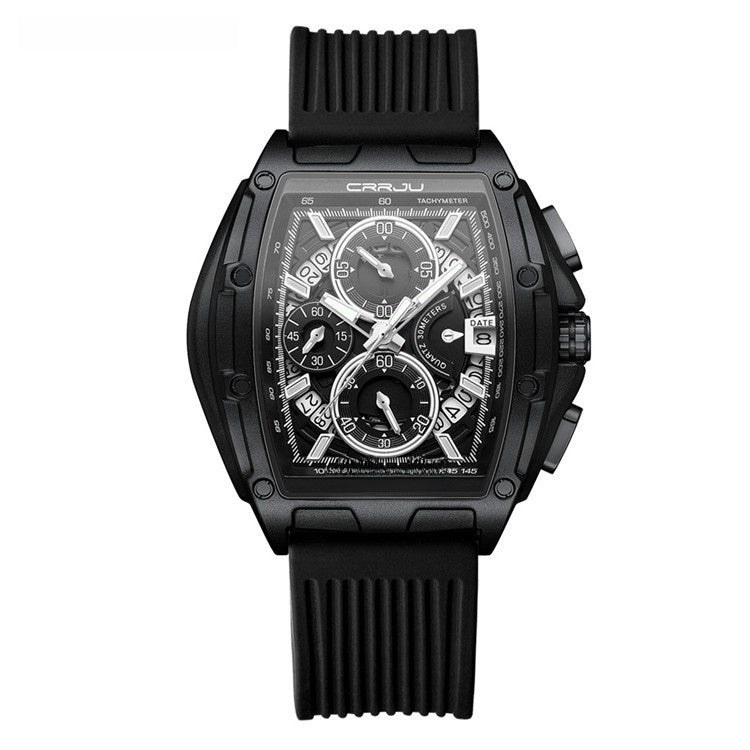 Men's Quartz Watch with Luminous Silicone Strap