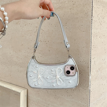 Pearl Bow Silicone Phone Case for iPhone