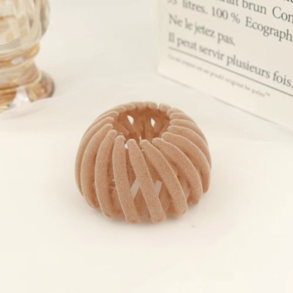 Flocking Hair Claw Clip for Women Half-Up Hairstyle