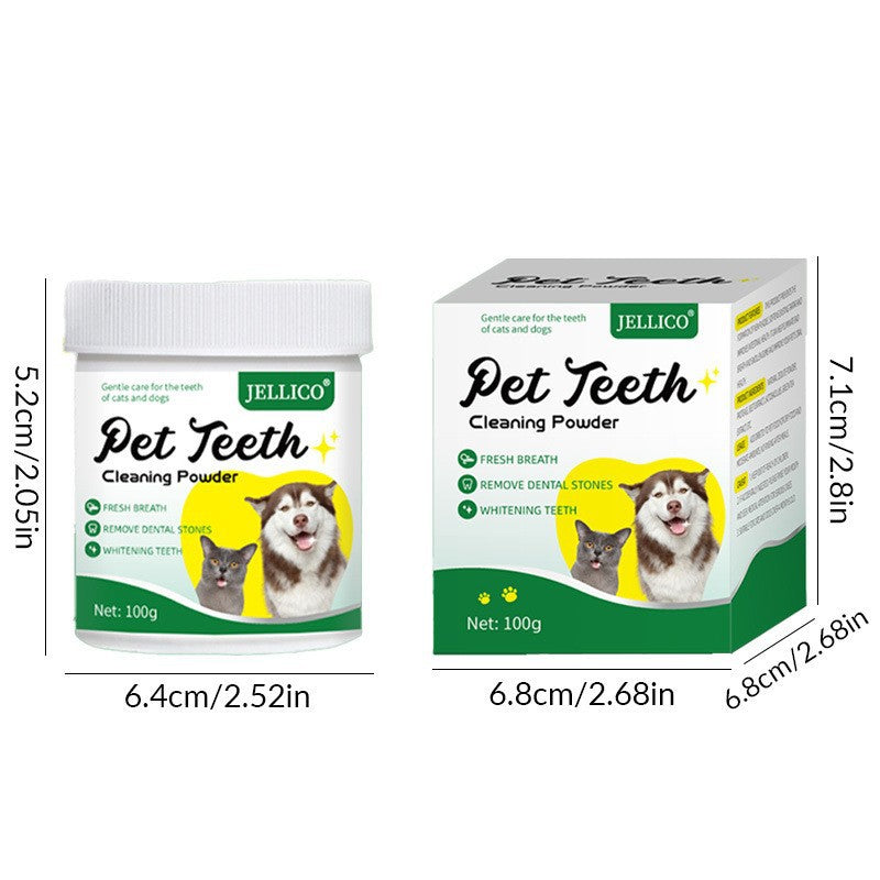 Natural Dog Teeth Cleaning Powder with Green Tea and Probiotics