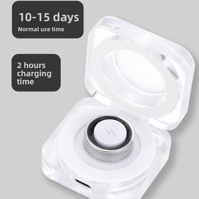 S925 Silver Smart Ring with Sleep Monitoring and Step Counter