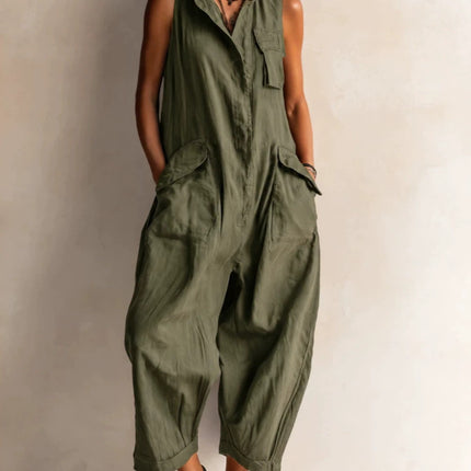 Sleeveless Wide Leg Jumpsuit