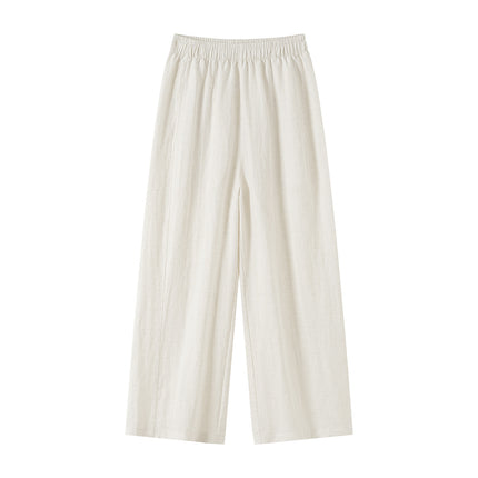 Womens Tencel Linen Wide Leg Casual Pants