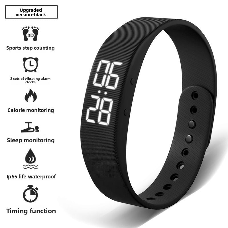 Sports Pedometer Watch with Alarm and Luminous Display