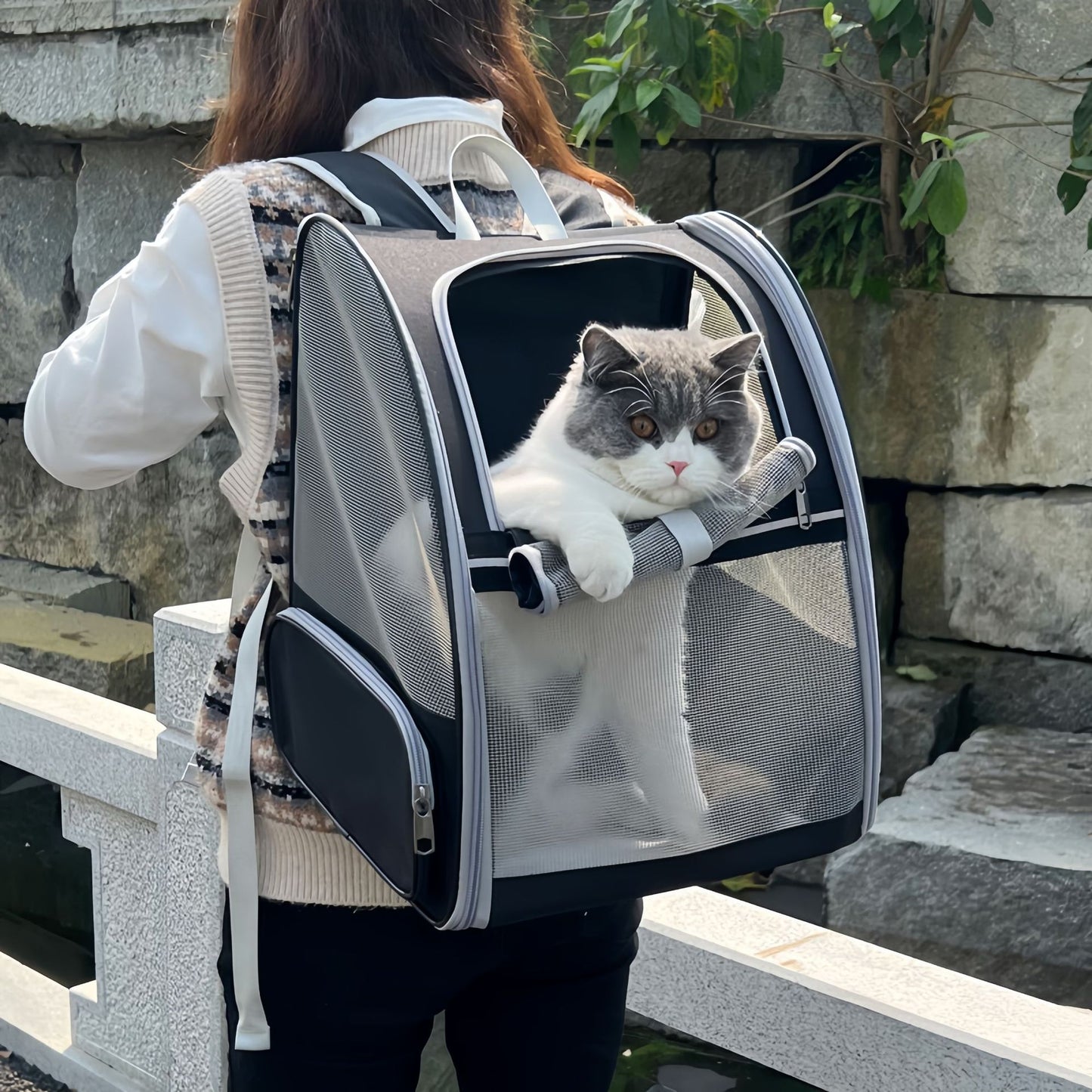 Foldable Dual Shoulder Pet Carrier Bag