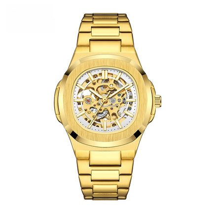 Double-sided hollowed-out luminous men's watch