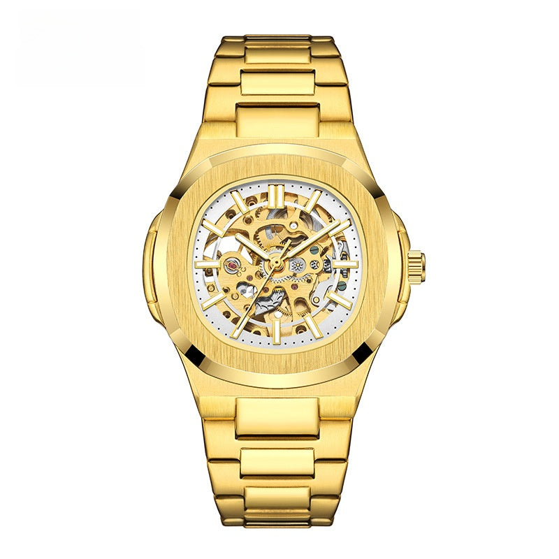Double-sided hollowed-out luminous men's watch