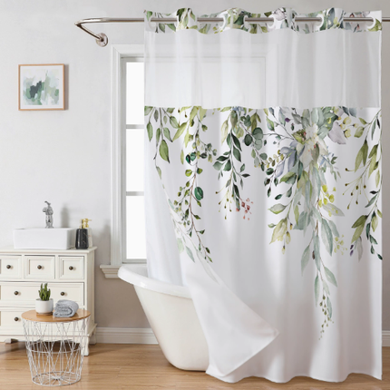 Digital Print Leaf Shower Curtain
