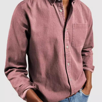 Men's Long Sleeve Turn-Down Collar Shirt