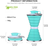 زجاجة ماء سيليكون سعة 500 مل، قابلة للطي، مانعة للتسرب، محمولة، مناسبة للرياضة والسفر، مثالية للرحلات الخارجية، الصالات الرياضية، المشي لمسافات طويلة، قابلة لإعادة الاستخدام، أدوات مطبخ.