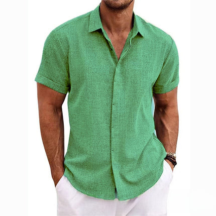 Beach oversized men's short-sleeved shirt