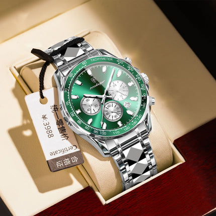 Swiss brand multifunctional men's watch steel band luminous quartz watch live foreign trade explosions a generation of hair