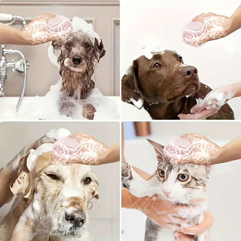 Silicone Pet Bath Brush Massage Cleaning Tool