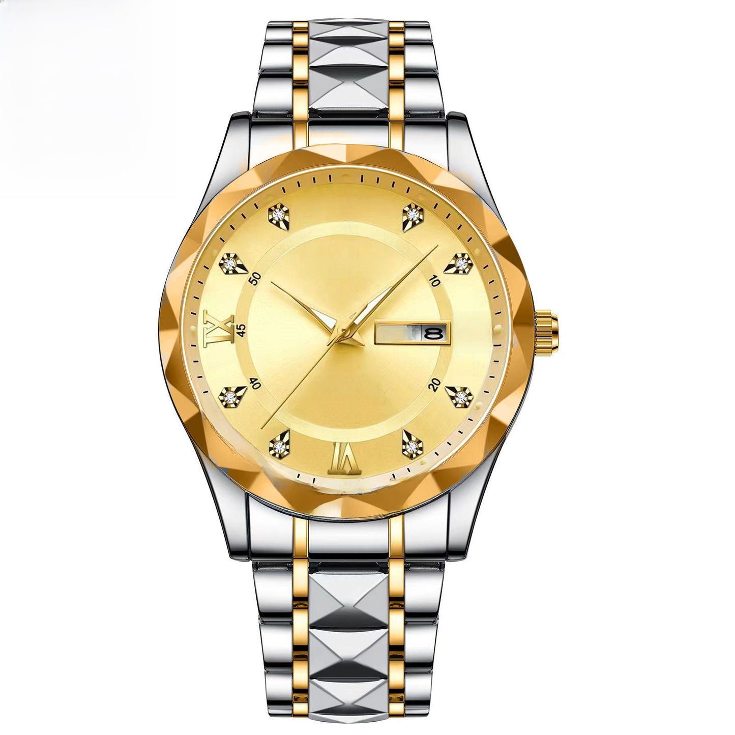 Mens Calendar Luminous Waterproof Quartz Watch