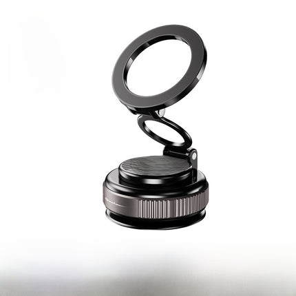 Car-Mounted Folding Magnetic Holder, Metal Rotating Vacuum Adsorption, Double-Sided Kitchen Multifunctional Lazy Phone Holder