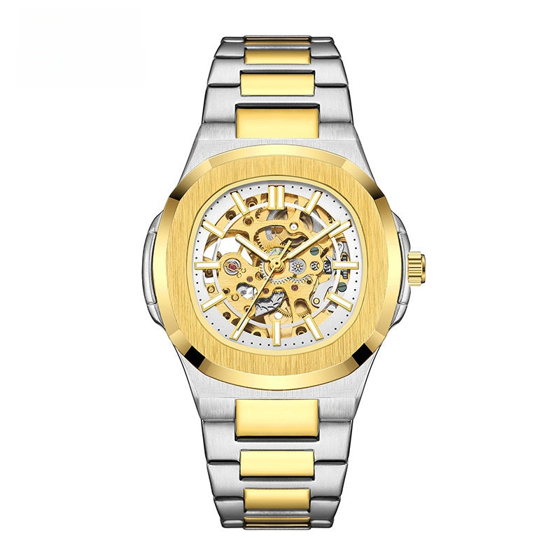 Double-sided hollowed-out luminous men's watch