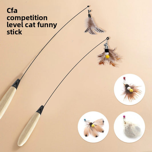 Interactive Feather Teaser Wand for Cats