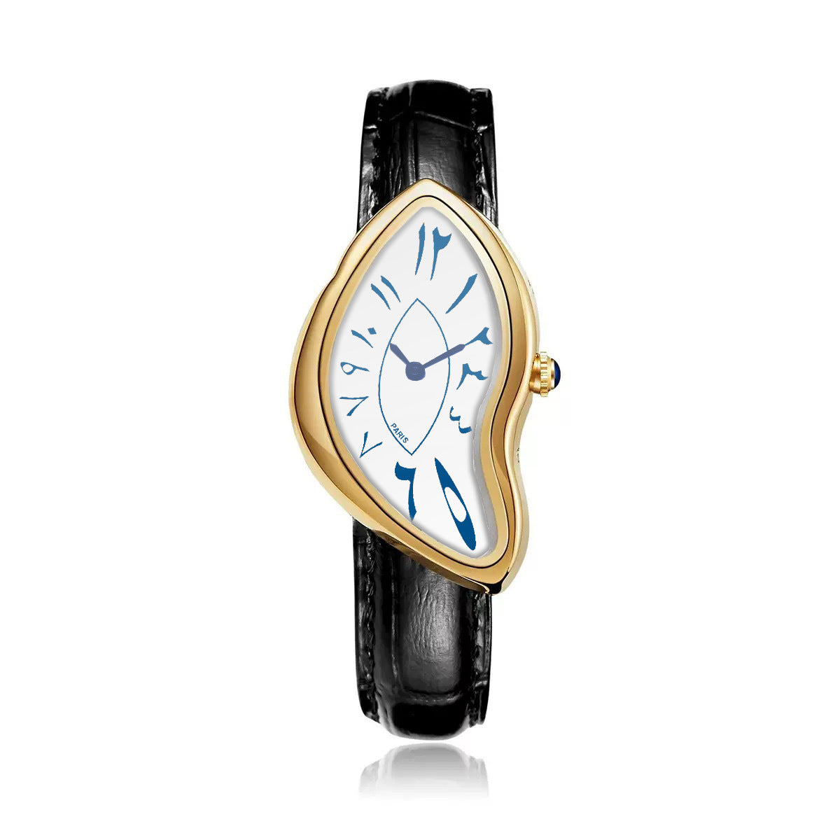 Medieval Melted Twist Design Leather Strap Watch