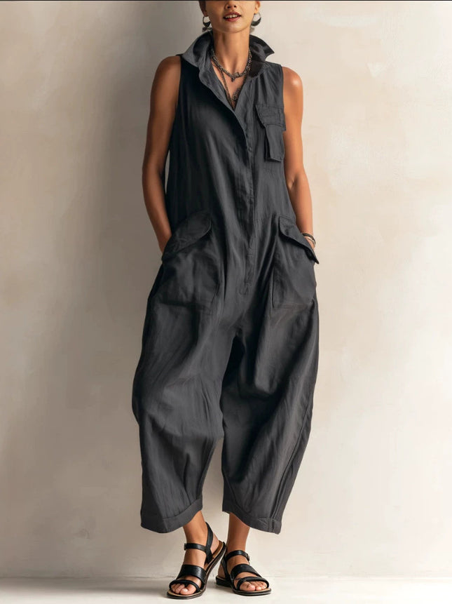 Sleeveless Wide Leg Jumpsuit