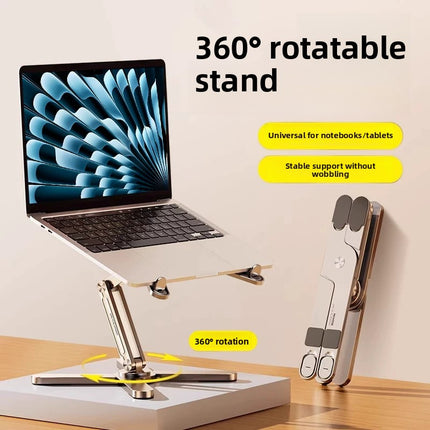 360 Degree Rotatable Aluminum Laptop Stand with Cooling Base