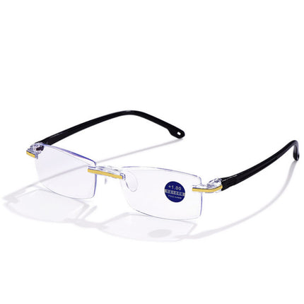 Frameless Blue Light Reading Glasses with Smart Zoom