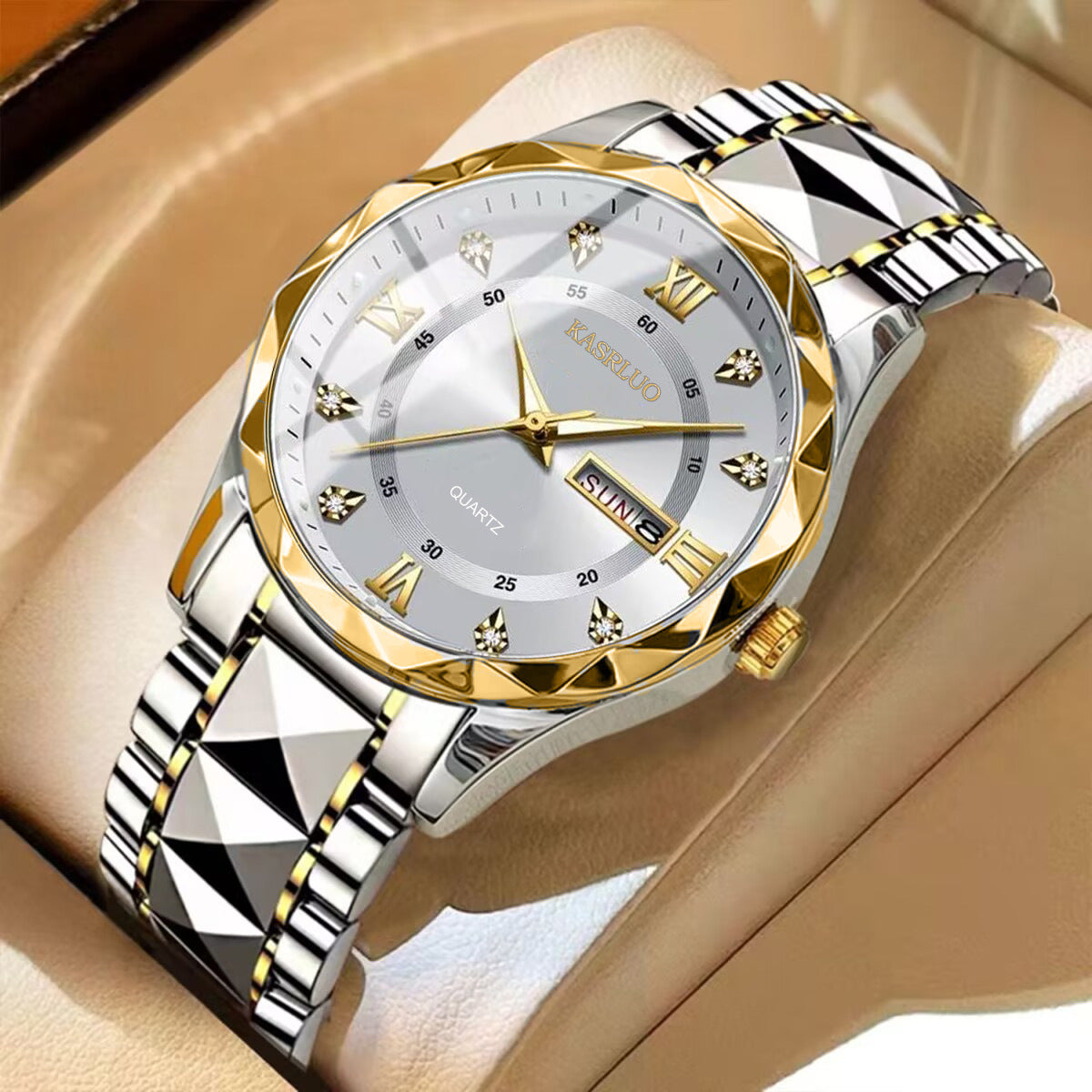 Mens Calendar Luminous Waterproof Quartz Watch