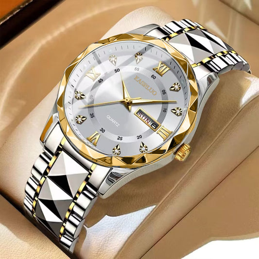 Mens Calendar Luminous Waterproof Quartz Watch