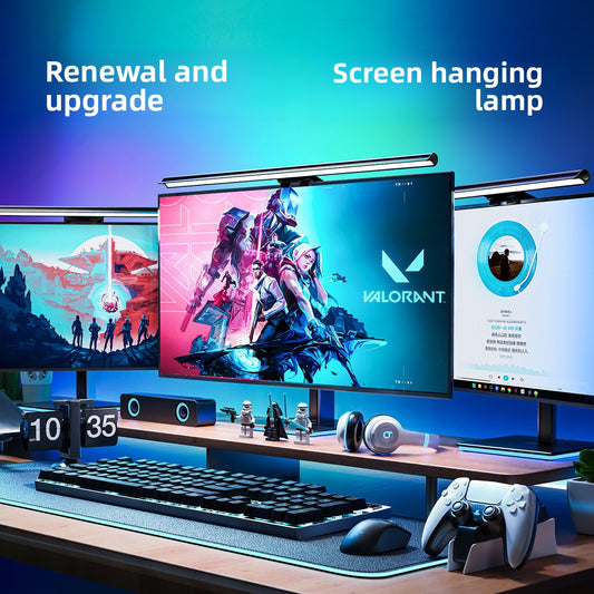 Adjustable Monitor Mounted LED Desk Lamp with Eye Protection