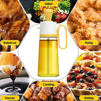 موزع زيت 2 في 1 مع فرشاة سيليكون، زجاجة رذاذ زيت للشواء، زجاجة سيليكون للطهي والشواء، زجاجة توابل، أدوات مطبخ