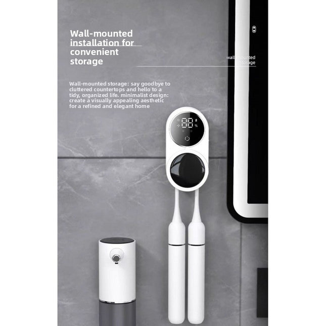 Mini Smart UV Disinfection Wall-Mounted Toothbrush Holder for Dual Users