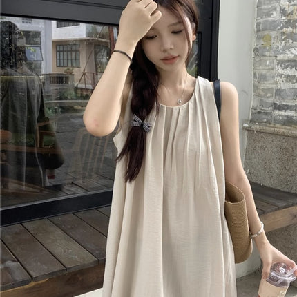 Sleeveless Vest Dress with Hanging Neck Strap