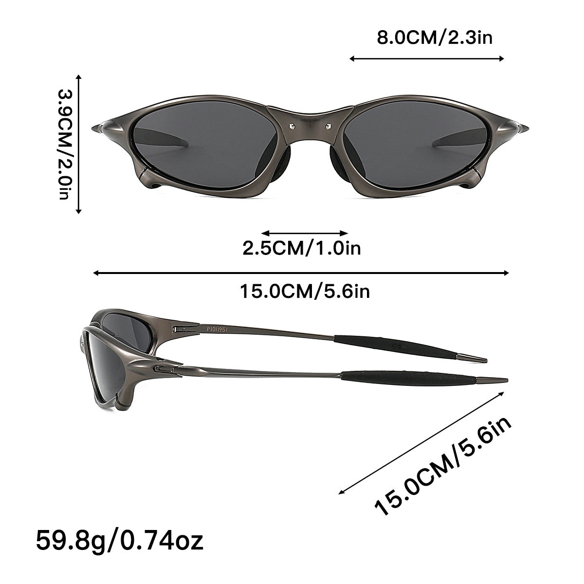Metal Oval Polarized Sunglasses