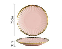 Nordic Creative Ceramic Chrysanthemum Plate Light Luxury Dinner Plate Household Tableware Set Plate