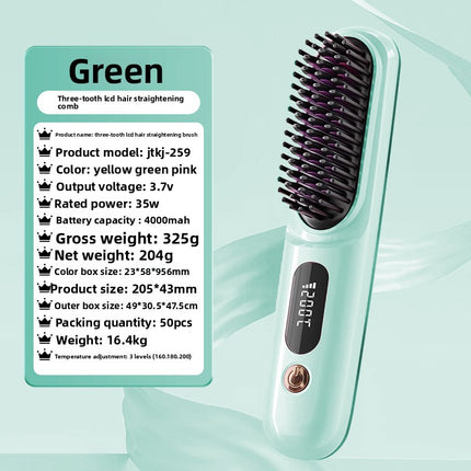 charging wireless straight hair comb comb curly hair artifact curling straight dual-purpose lazy travel portable