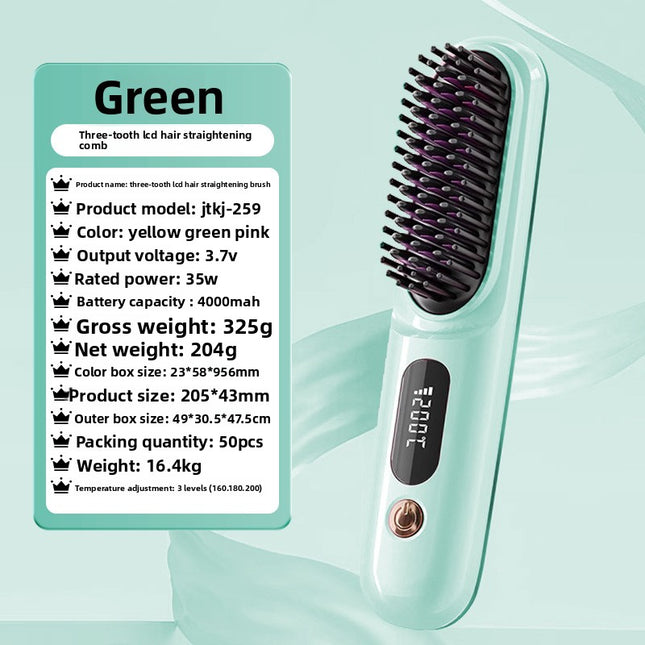 charging wireless straight hair comb comb curly hair artifact curling straight dual-purpose lazy travel portable