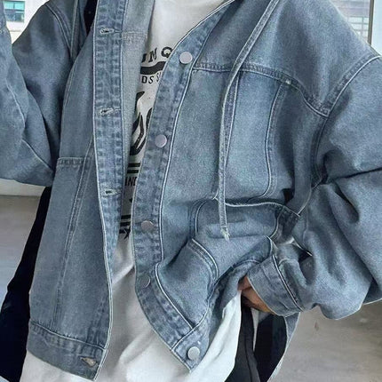 Retro Hooded Denim Jacket for Women