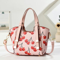 حقيبة نسائية كلاسيكية متعددة الاستخدامات، سلة خضراوات بنقشة الكرز، حقيبة يد