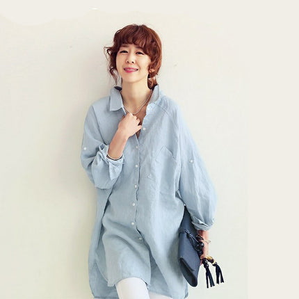 Womens Loose Fit Linen Shirt