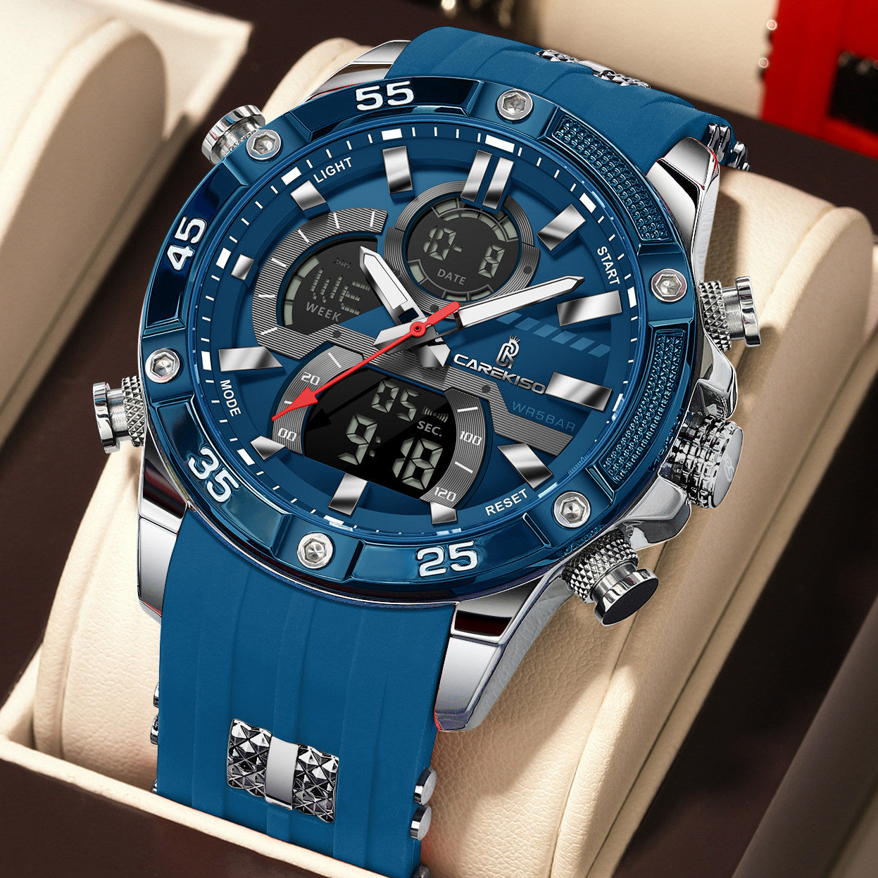 Men's Luminous Dual Display Waterproof Watch