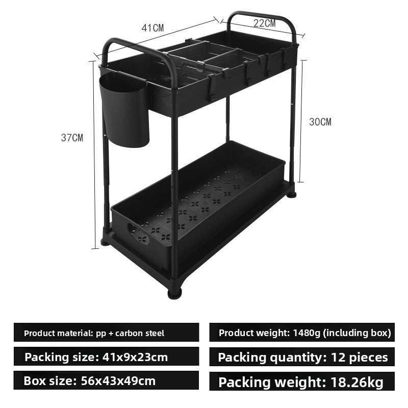 Ready-Made Pull-Out Drawer Basket Kitchen Cabinet Storage Rack under the Sink Storage Rack Organizing Rack Removable