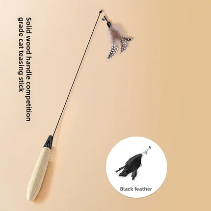Interactive Feather Teaser Wand for Cats